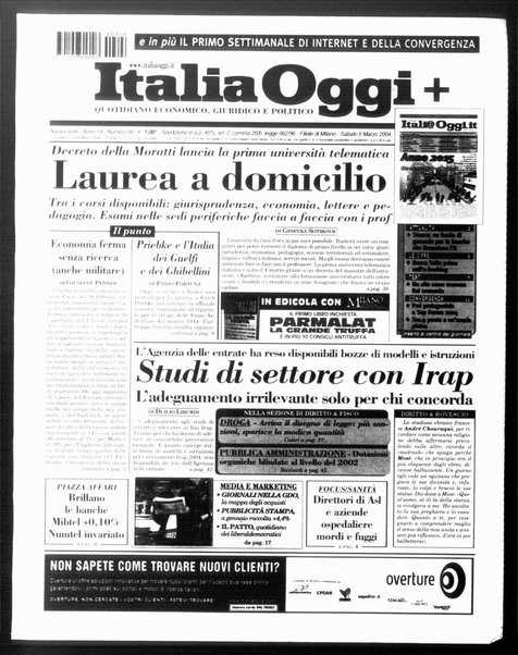 Italia oggi : quotidiano di economia finanza e politica